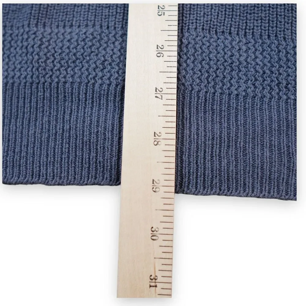 Eastern Mountain Sports Men Sweater Large Blue Henley Collar Pullover Worn Color